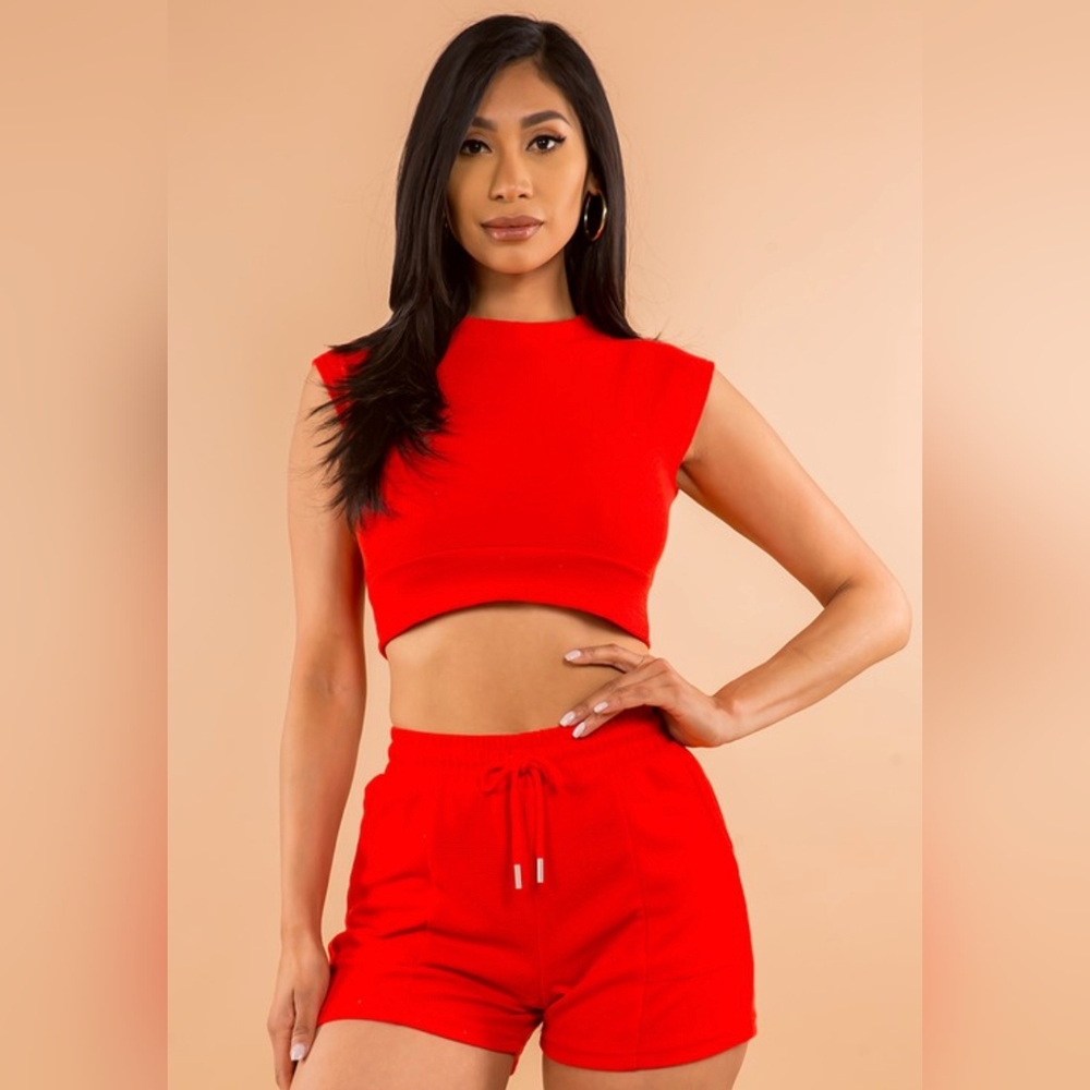 Stylish Sleeveless Short Set